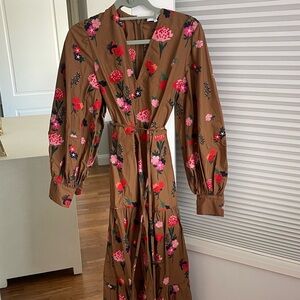 Pearl by Lela Rose Brown Long Sleeve Dress